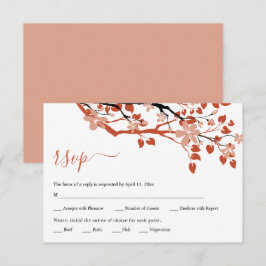 Bolsas de flores do Terracotta, cartão RSVP de cas