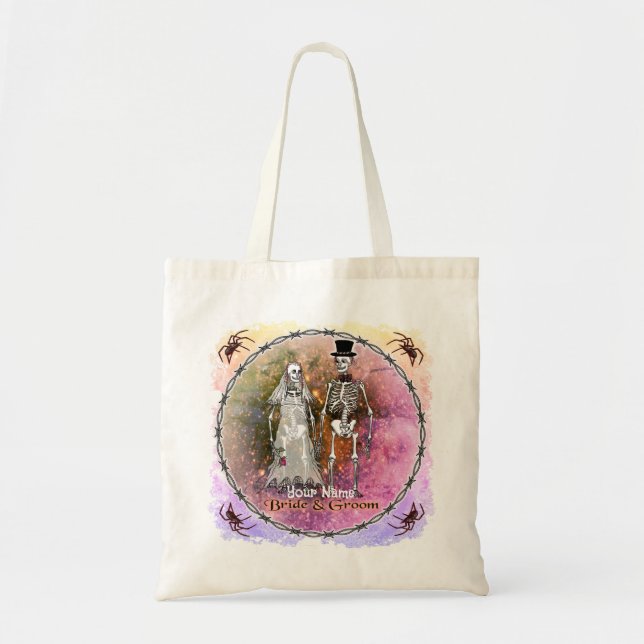 Bolsas de mão para casamento de esqueleto gótico (Frente)