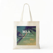 Bolsas de mão para casamento na praia com monogram