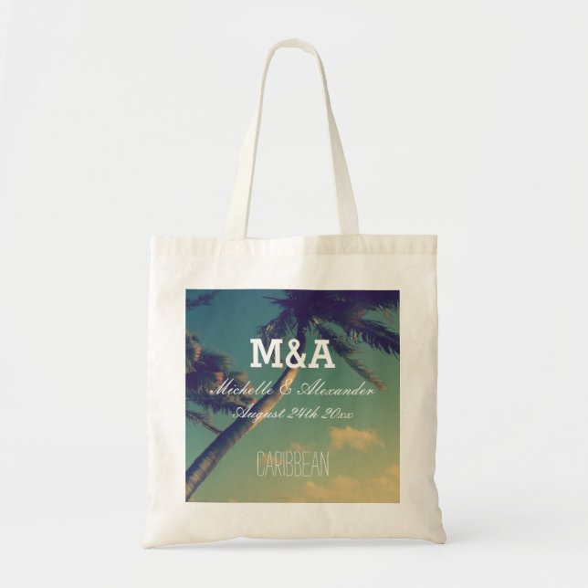 Bolsas de mão para casamento na praia com monogram (Frente)