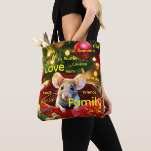 Bolsas de mão para mulheres com amor de Natal Rato
