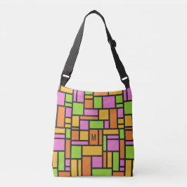 Bolsas de monograma personalizadas de padrão geomé
