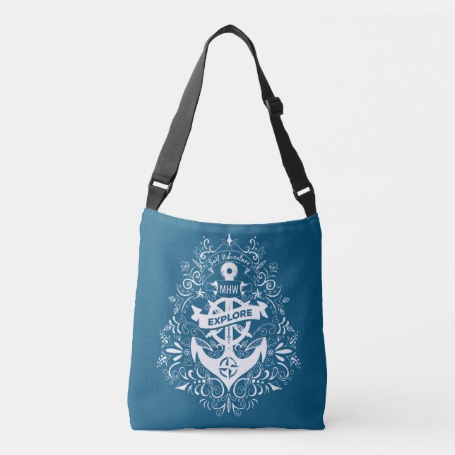 Bolsas de monograma personalizado de Âncora decora (Frente)