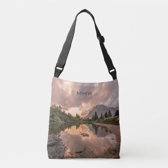Bolsas de monograma personalizado de Mountain Pond (Frente)