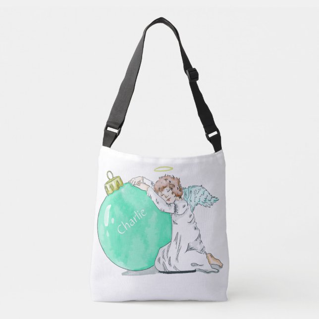 Bolsas de nome personalizado do Angel de Natal (Frente)