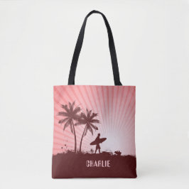 Bolsas de nome personalizado do Beach Surfer