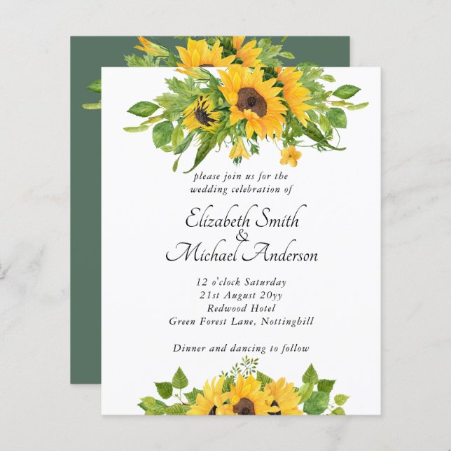 Bolsas de Rua Solar do País de Orçamento Convites  (Frente/Verso)