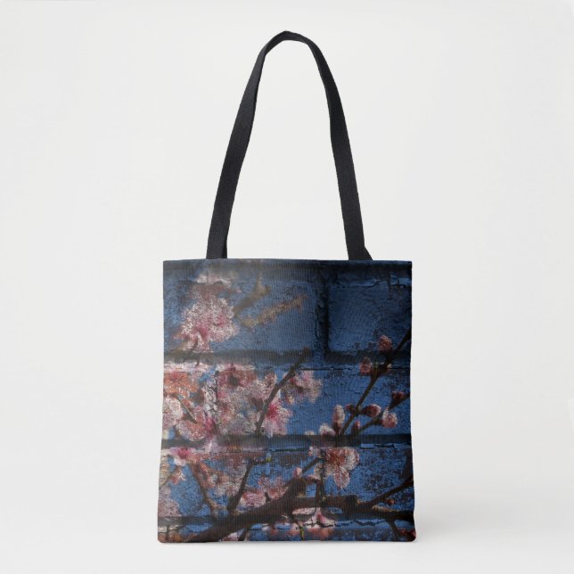 Bolsas de tijolos e flores azuis (Frente)