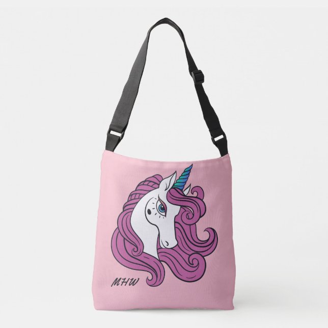 Bolsas personalizadas de monograma do Unicorn (Frente)