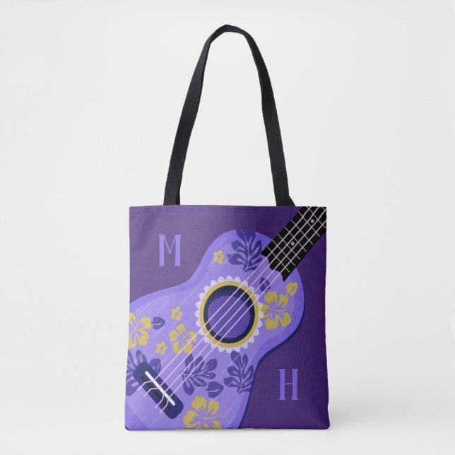 Bolsas personalizadas de monograma Ukulele (Frente)