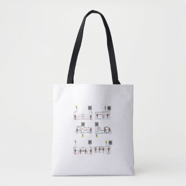 BOLSAS TOTE com Diagramas de 3-Vias e Motores (Frente)