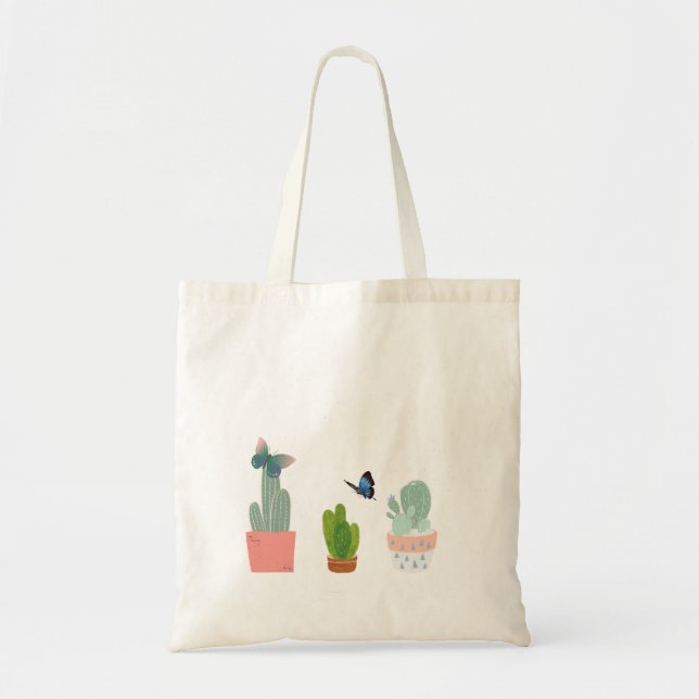 Bolsas Tote Design de Borboleta de Árvore Fofa (Frente)