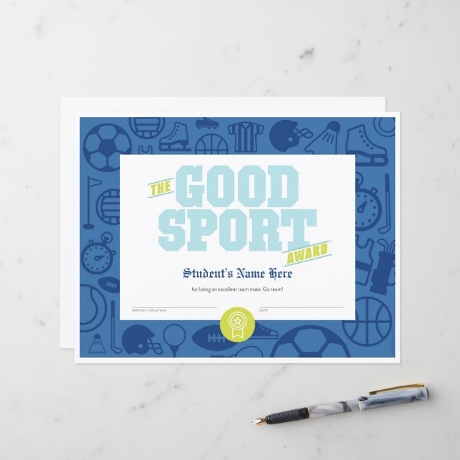 Bom certificado desportivo (Frente/Verso In Situ)