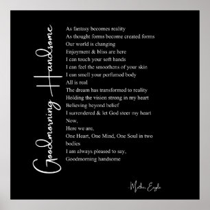 Bom dia belo amor poema wall art poster