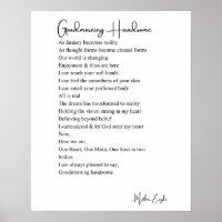 Bom dia belo poema de amor, arte de poster