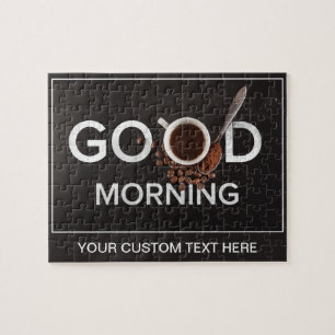 Bom dia Café quebra-cabeça personalizado