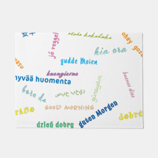 bom dia em muitos idiomas, tapete de banho