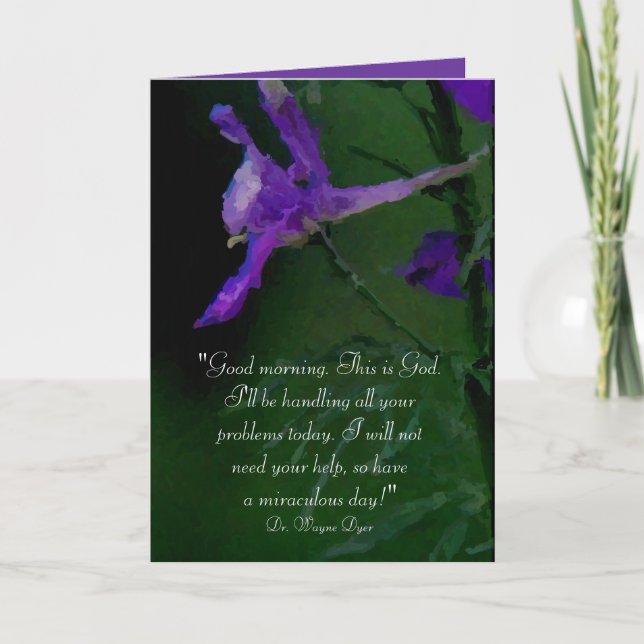 "Bom dia. Este é Deus." Cartão Inspiracional (Frente)