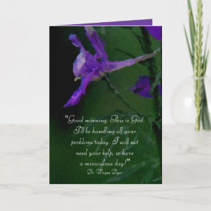 "Bom dia. Este é Deus." Cartão Inspiracional