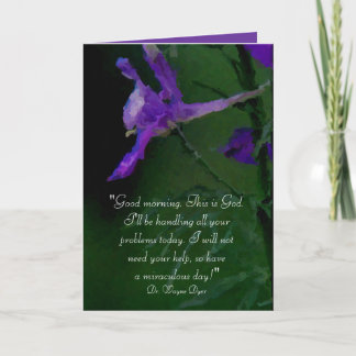 "Bom dia. Este é Deus." Cartão Inspiracional