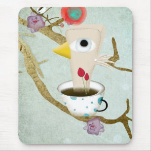 Bom dia inseto feio aqua rosa art Mousepad