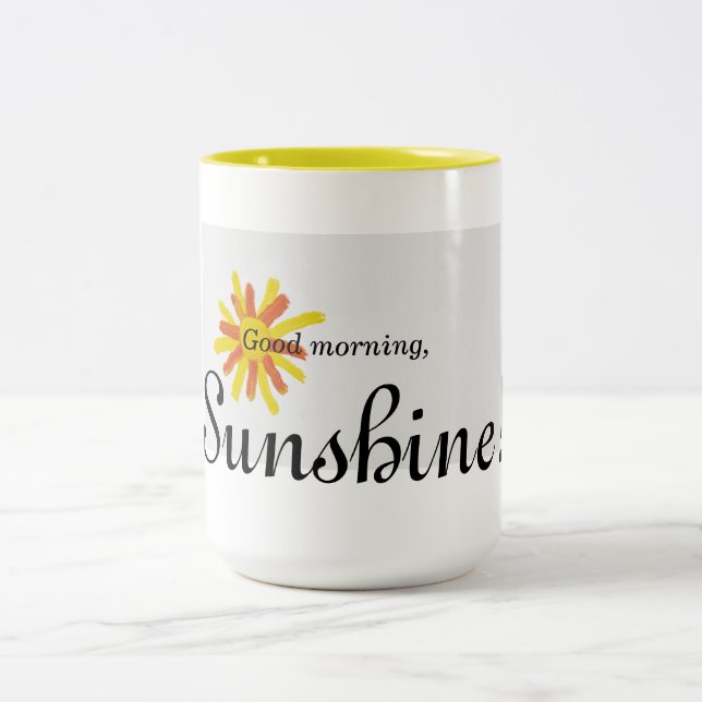 Bom dia, luz do sol! caneca (Centro)