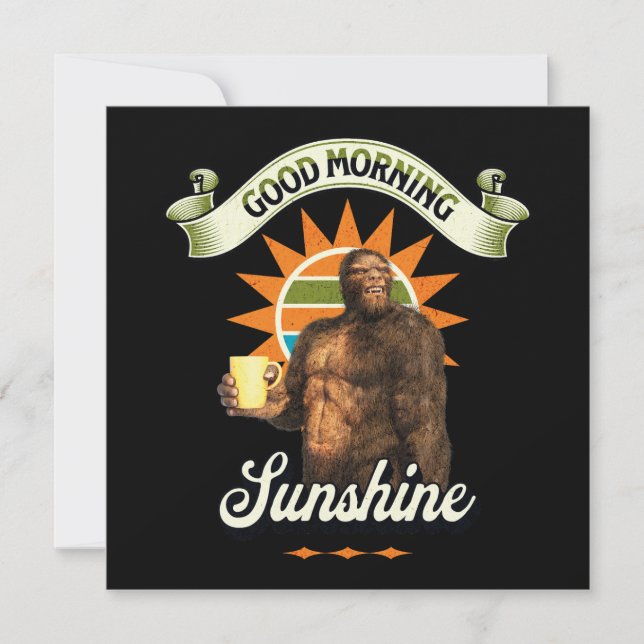 Bom Dia Sol Bigfoot Bebendo Café (Frente)