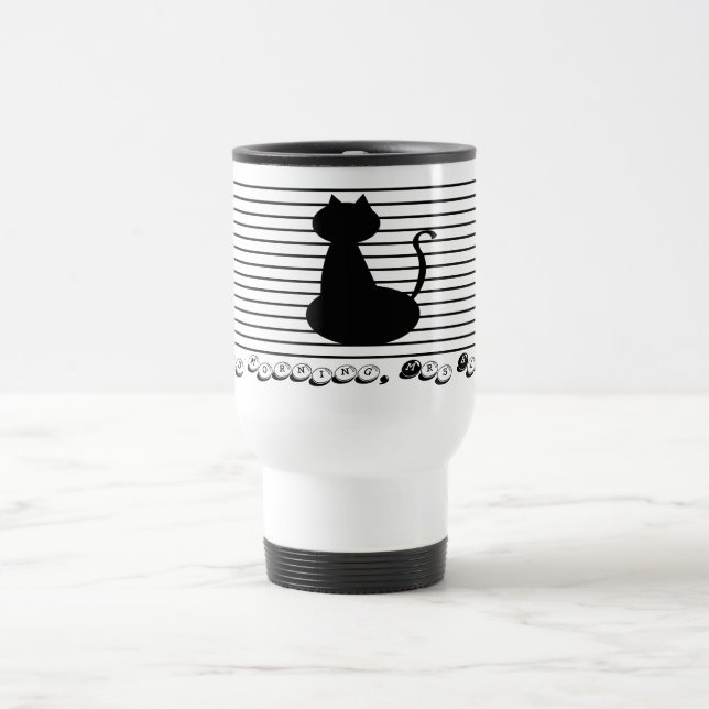 Bom Dia Sra Preto Caneca de Viagem de Aço Inox (Centro)