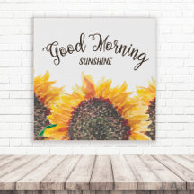 Bom Dia Sunshine Amarelo Marrom Girassóis