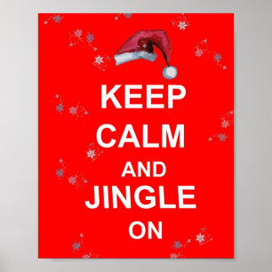 Bom Natal Mantenha Calma e Jingle na Poster Impres