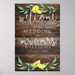 BOM SINAL Poster de Casamento Rústico De Limão D