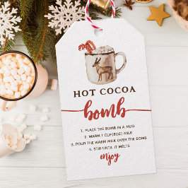 Bomba de chocolate quente de Natal Etiquetas de ch