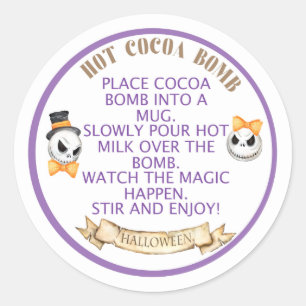 Bomba HALLOWEEN, etiqueta da bomba de cacau