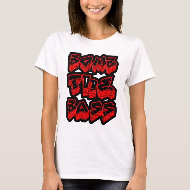 Bombardeie a camisa baixa do dubstep das meninas (Frente)