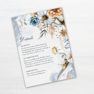 Bombas com Cartão de Detalhes de Casamento de Flor