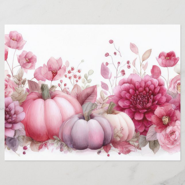 Bombas de outono e flores caem em papel de capa (Frente)