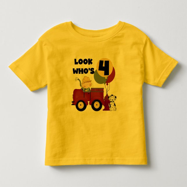 Bombeiro 4º Aniversário Camisetas e presentes (Frente)