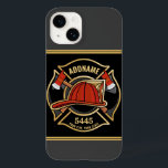 Bombeiro ADD NAME Crachá de Bombeiros<br><div class="desc">Bombeiro NOME Bombeiro Bombeiro - Emblem com capacete vermelho e Ax. Personalize com seu nome,  número de estação/departamento e local.</div>