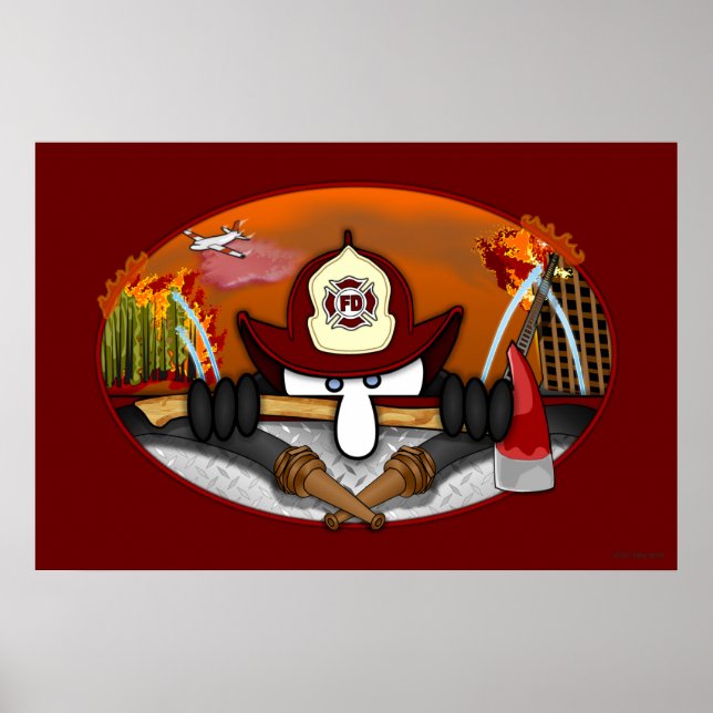 Bombeiro Kilroy Poster (Frente)