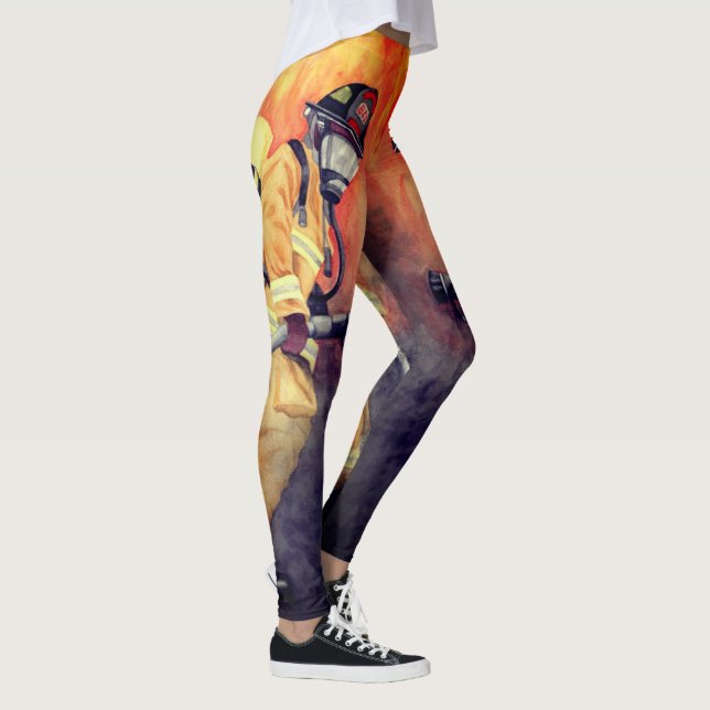 Bombeiro Watercolor Painting Leggings (Direita)