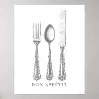 Bon appétit poster cotação francesa modelo