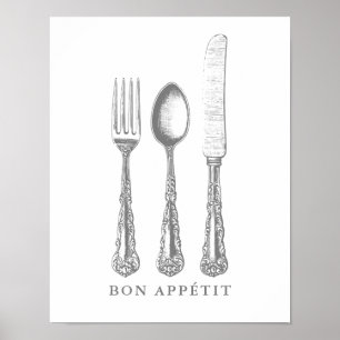 Bon appétit poster cotação francesa modelo
