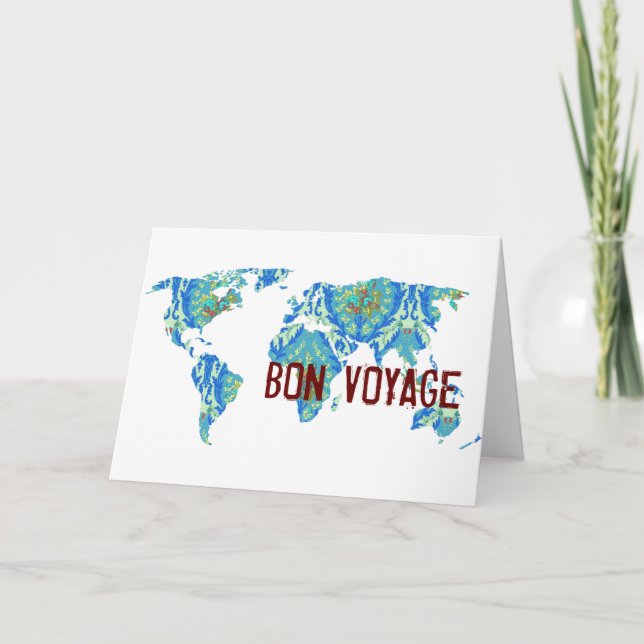 Bon Voyage | Cartão de Mapa Mundial Patenteado Boh (Frente)
