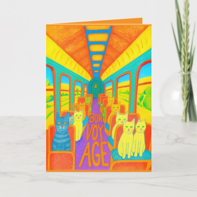 Bon Voyage Saindo do cartão Boa Sorte Adeus (Frente)