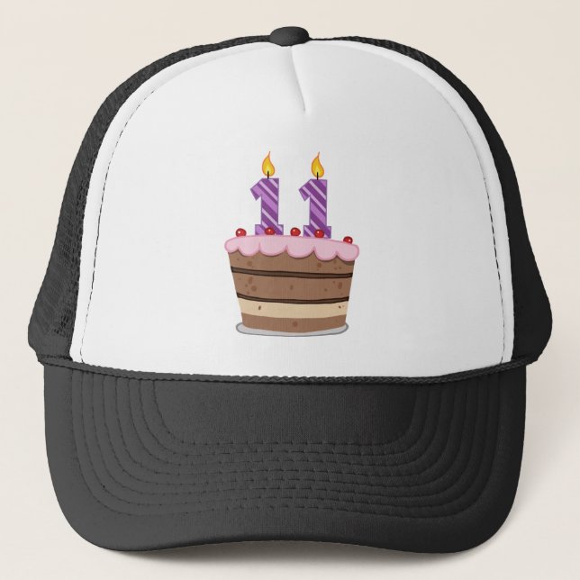 Boné 11 anos de idade no Bolo de Aniversário (Frente)