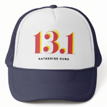 13.1 Meia maratona executando texto vermelho amare