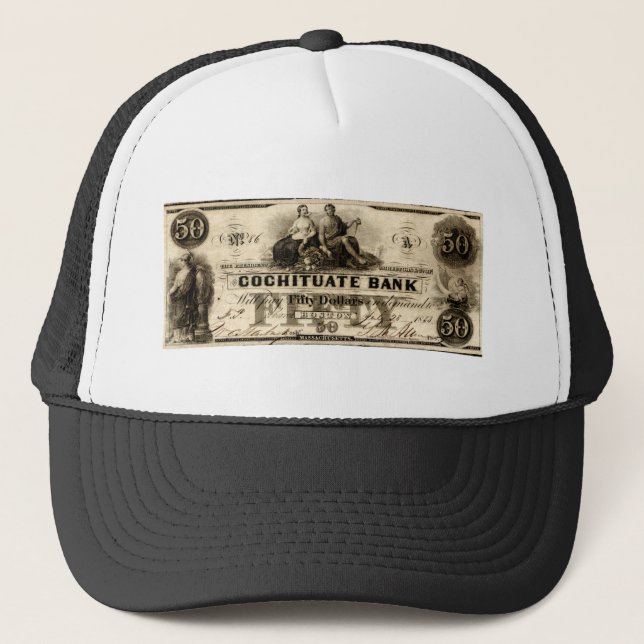 Boné 1853 Cochituado Nota de 50 Dólares (Frente)