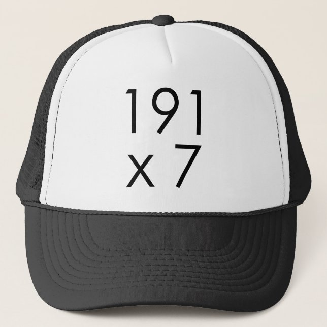 Boné 191 x 7 = 1337 Leet | Matemática Leet L33T Leetspe (Frente)