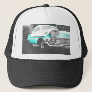 Boné 1958 chevy impala azul brilhante carro clássico