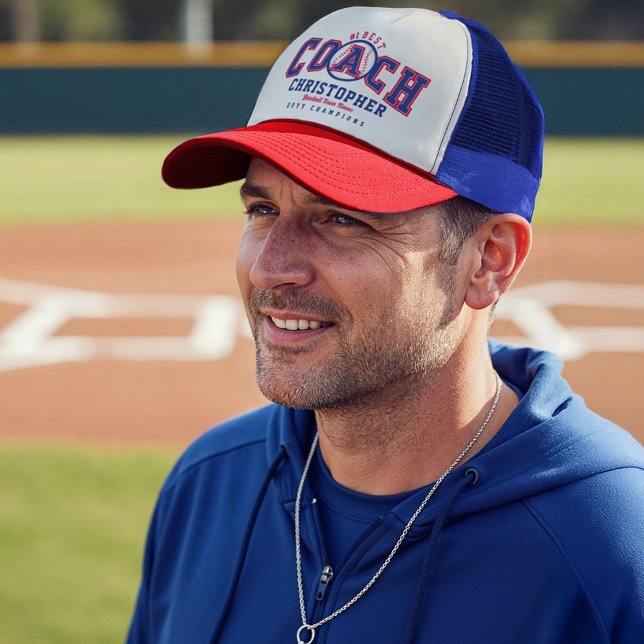 Boné #1 Best Baseball Coach Fun Custom Name Team & Year (#1 Best Baseball Coach Fun Custom Name Team & Year Trucker Hat)
